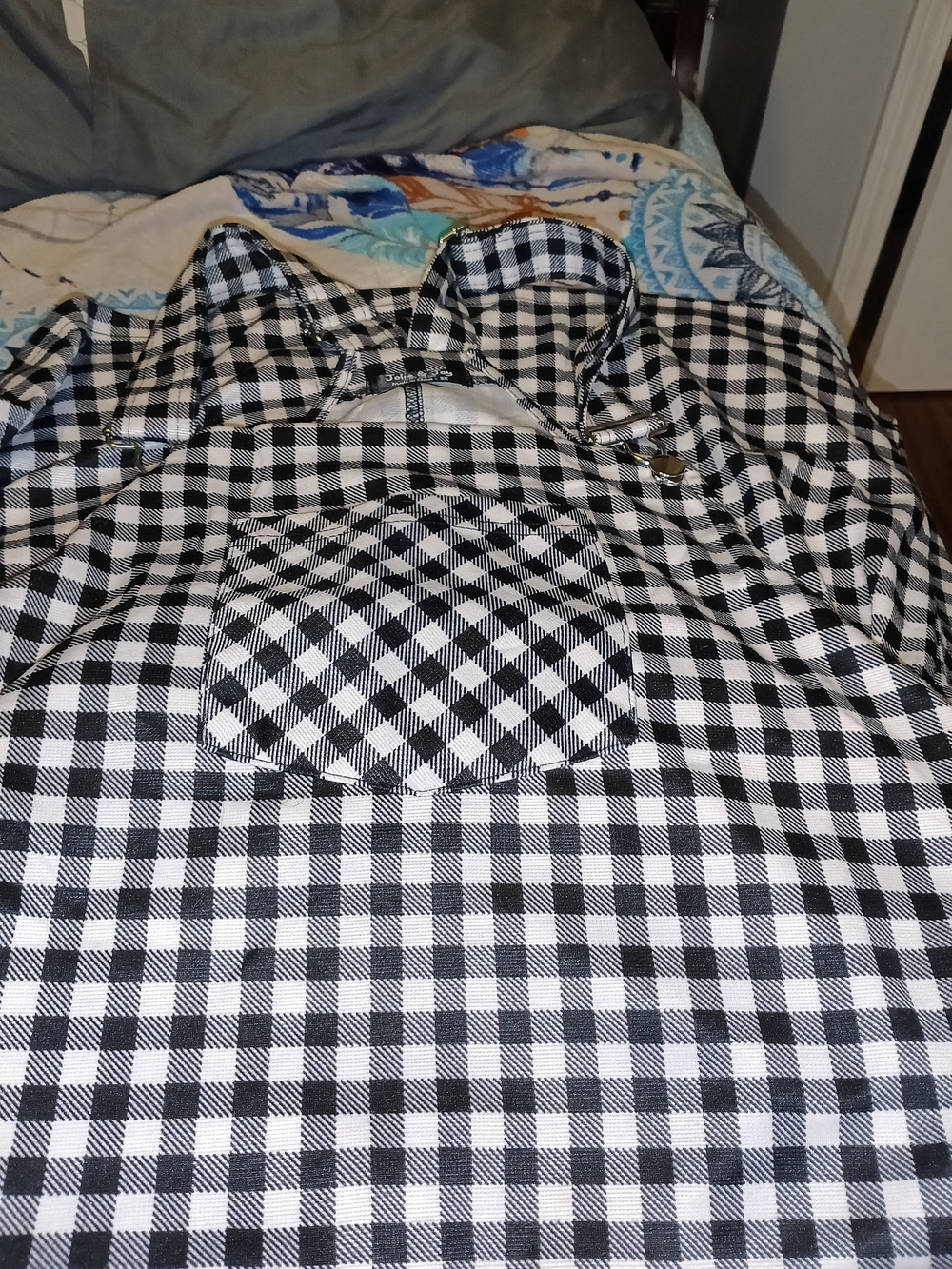 Black & White Gingham Midi Dress - Women's Checked Shift Dress